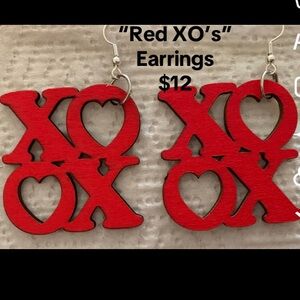 Red XO Dangle Earrings